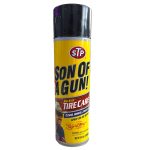 اسپری براق کننده لاستیک خودرو اس تی پی مدل sun of a gun حجم 595 میلی لیتر